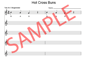 Hot Cross Buns_4 part arrangement_Sample